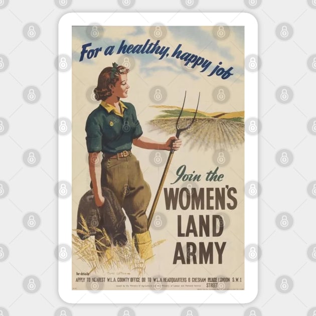 Women's Land Army Sticker by Slightly Unhinged